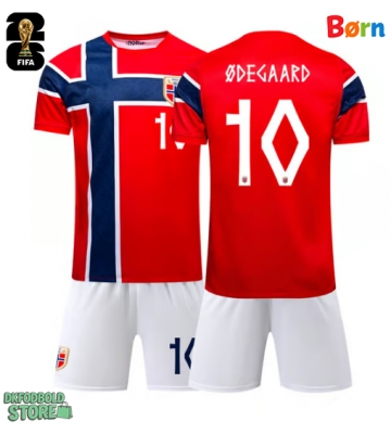 Norge Martin Odegaard #10 Replika Babytøj Hjemmebanesæt Børn VM 2026 Kortærmet (+ Korte bukser)